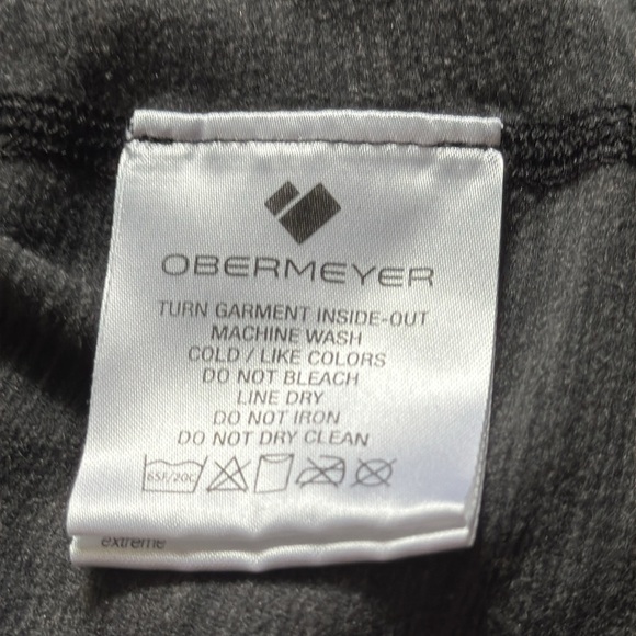 Obermeyer heather gray long sleeves 1/2 zip mock neck basic performance top Sz L - Picture 9 of 10